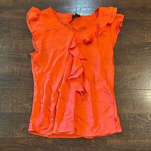 New Directions Women's Ruffled Orange Top Size XL